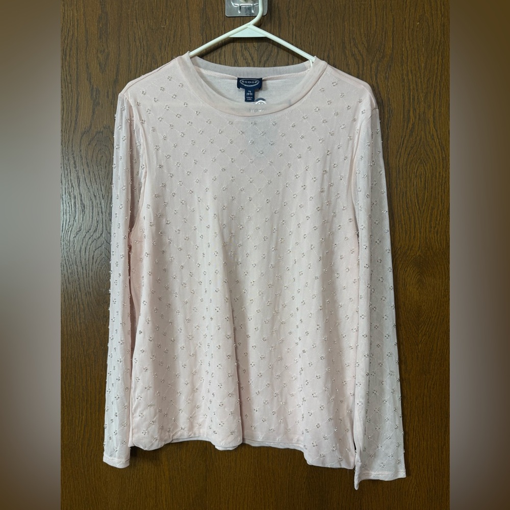 Scoop Pink Long Sleeve Top NWT